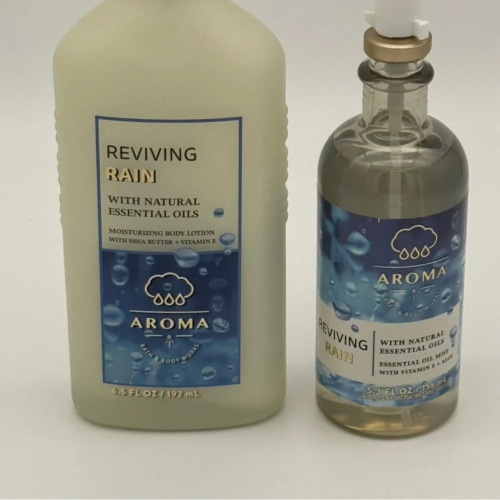 Bath & Body Works Reviving Rain Aromatherapy Lotion & Essential Oil Spray NWT